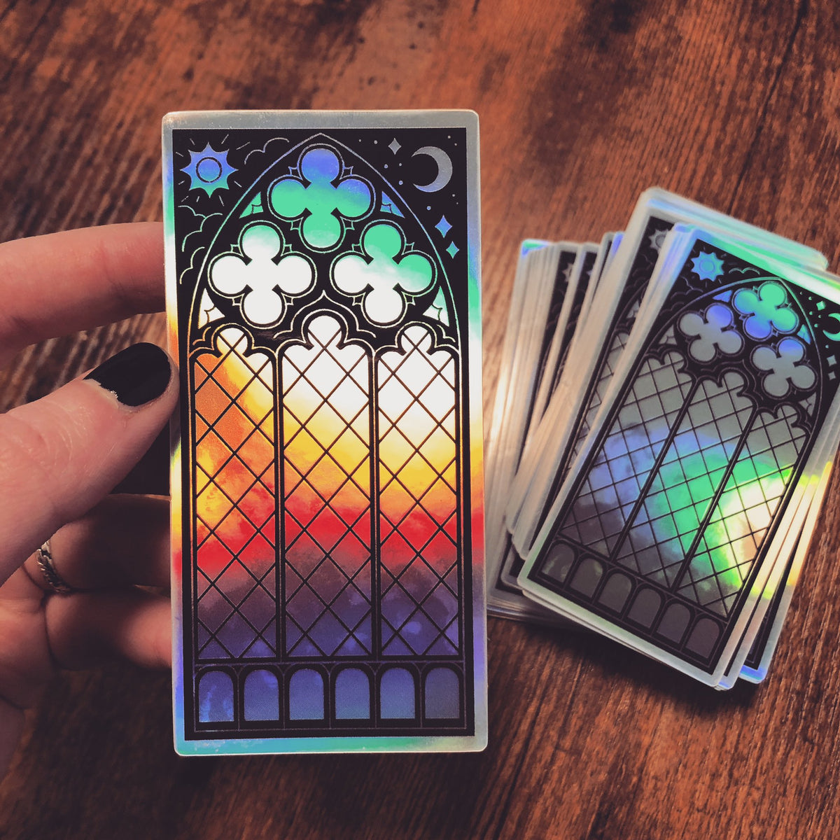 Gothic Window Holographic Sticker