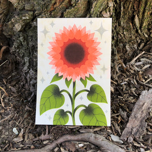 Sunflower Risograph Print