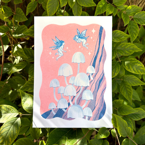 Fairy Inkcaps Risograph Print