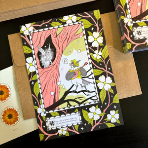 Spring Dogwood Risograph Print