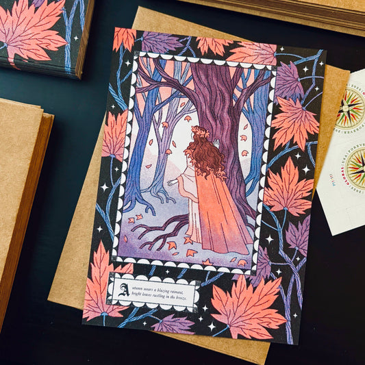 Autumn Maple Risograph Print