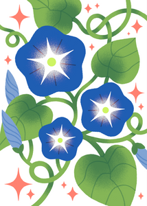 Morning Glory Risograph Print