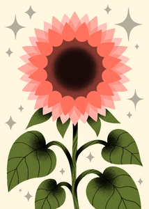 Sunflower Risograph Print