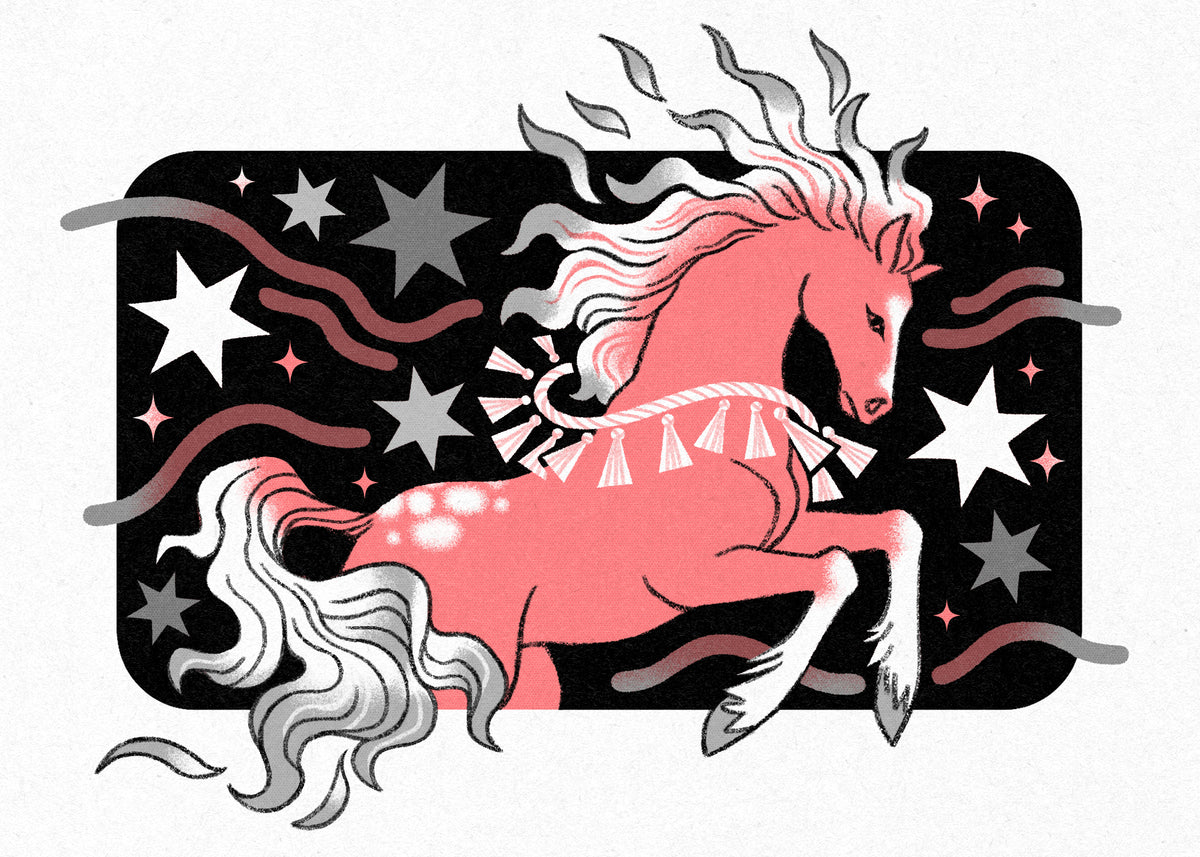 Year of the Horse Risograph Print