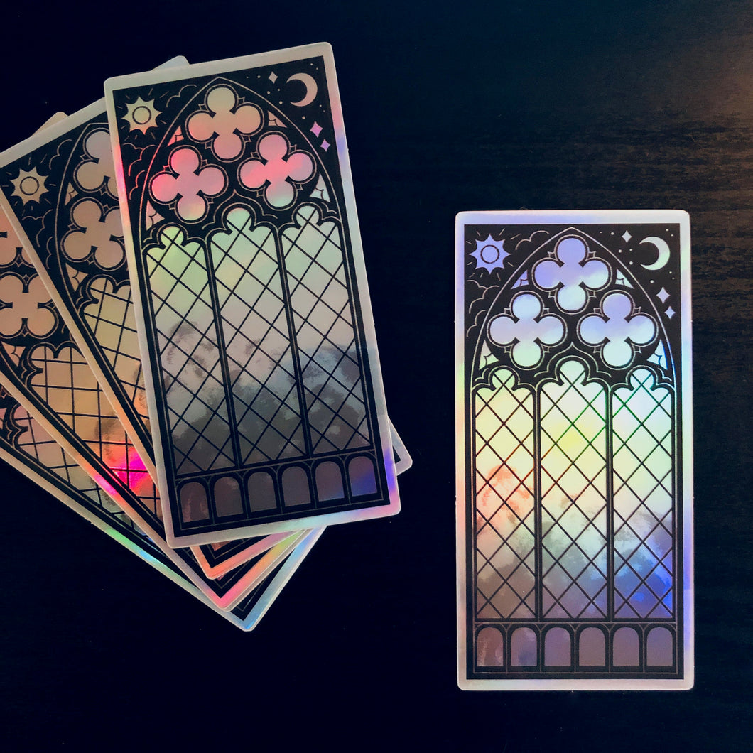 Gothic Window Holographic Sticker
